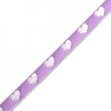 Ribbon with Hearts Purple-white